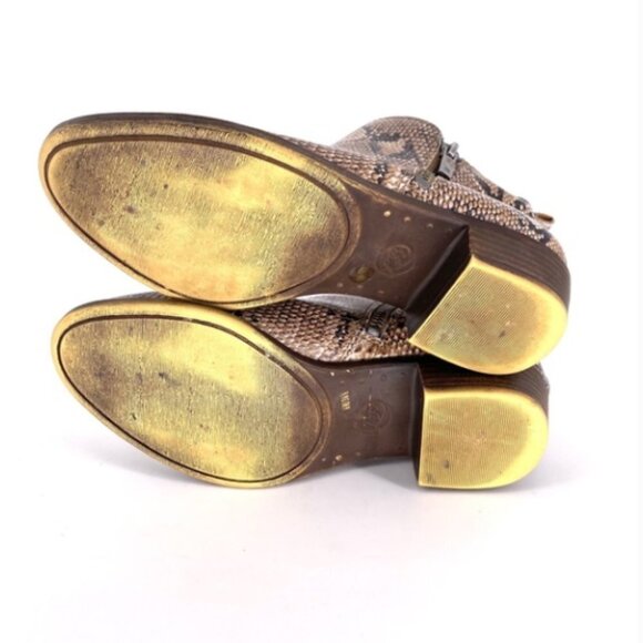 Lucky Brand Basel Leather Snakeskin Flat Bootie - 6 - Picture 4 of 7